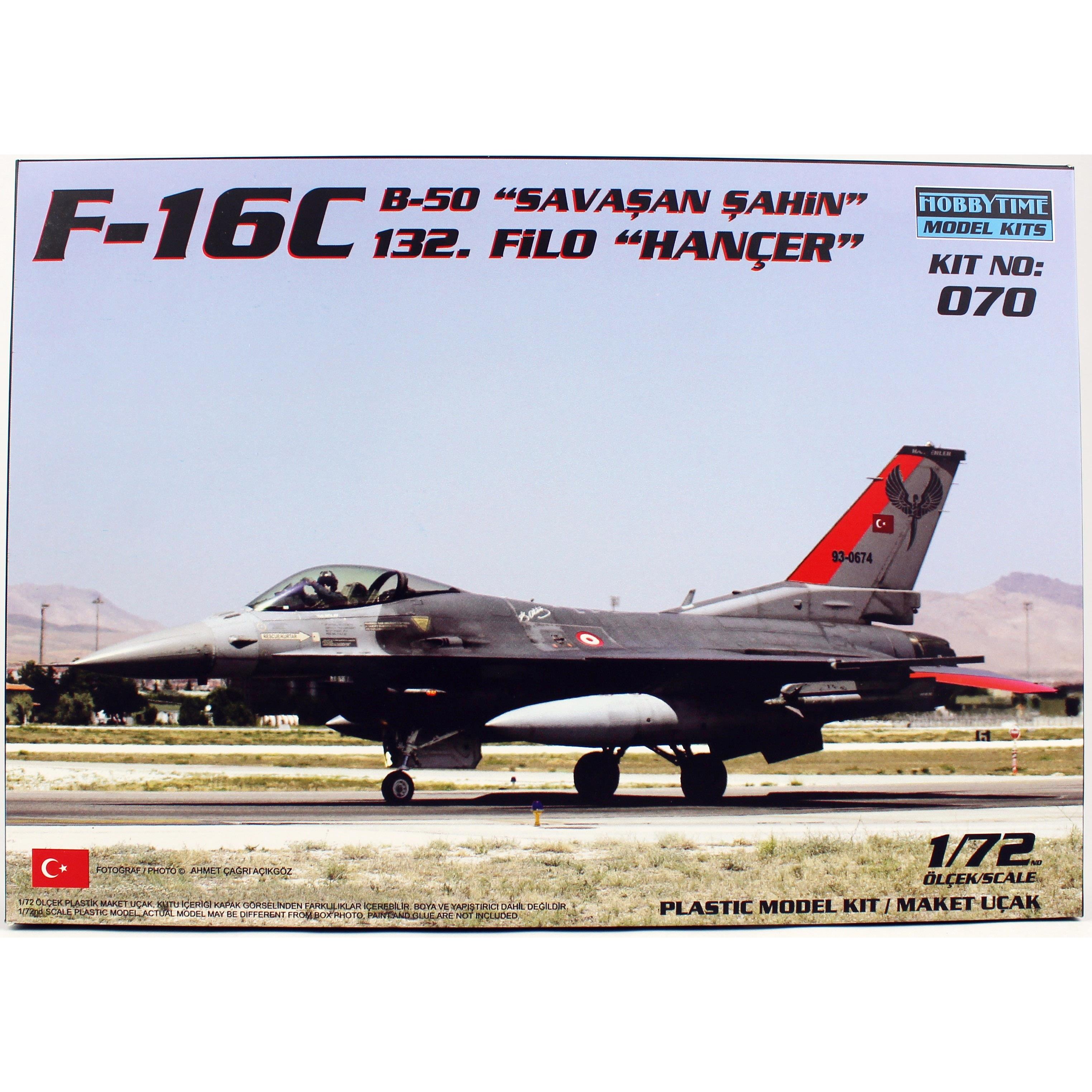Hobbytime 070 1/72 Ölçek, F-16C B-50  Savaşan Şahin, Hançer 132.Filo, Savaş Uçağı Plastik Model Kiti