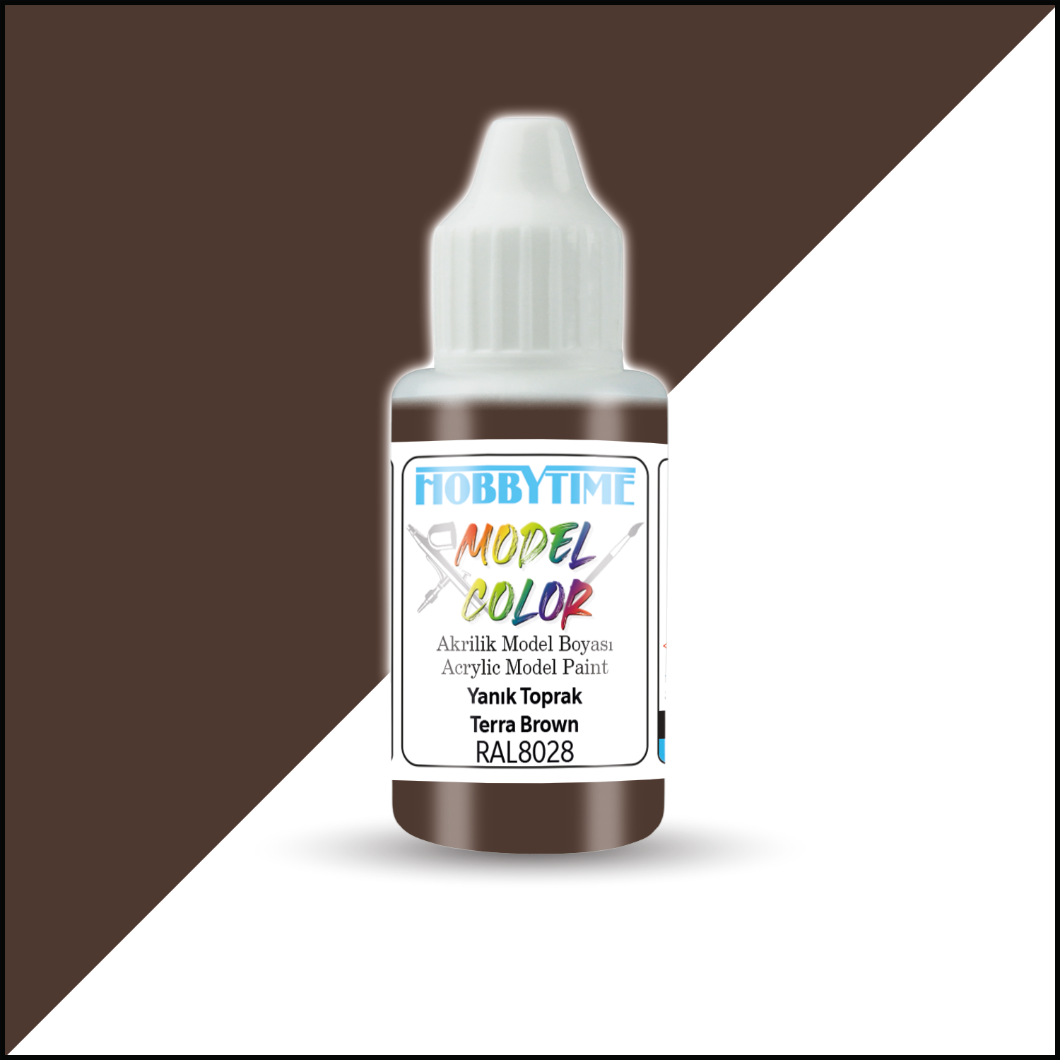 Hobbytime 361 18 ml. RAL8028 Yanık Toprak (Terra Brown), Akrilik Model Boyası
