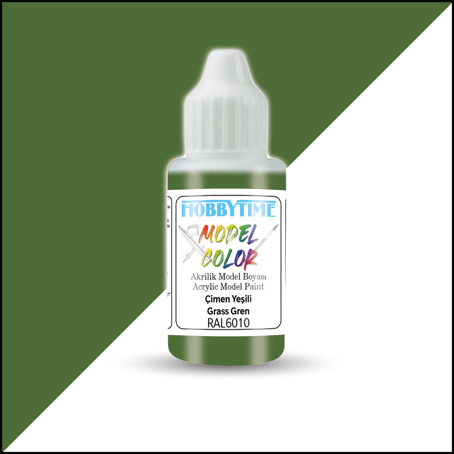 Hobbytime 460 18 ml. RAL6010 Çimen Yeşili (Grass Gren) Akrilik Model Boyası