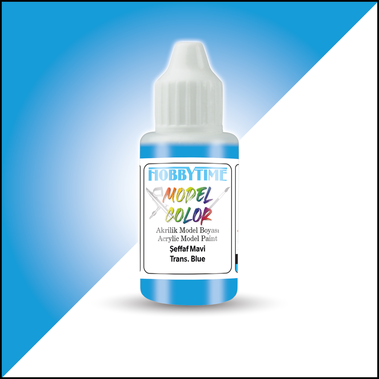 Hobbytime 482 18 ml. Şeffaf Mavi (Trans.Blue), Akrilik Model Boyası