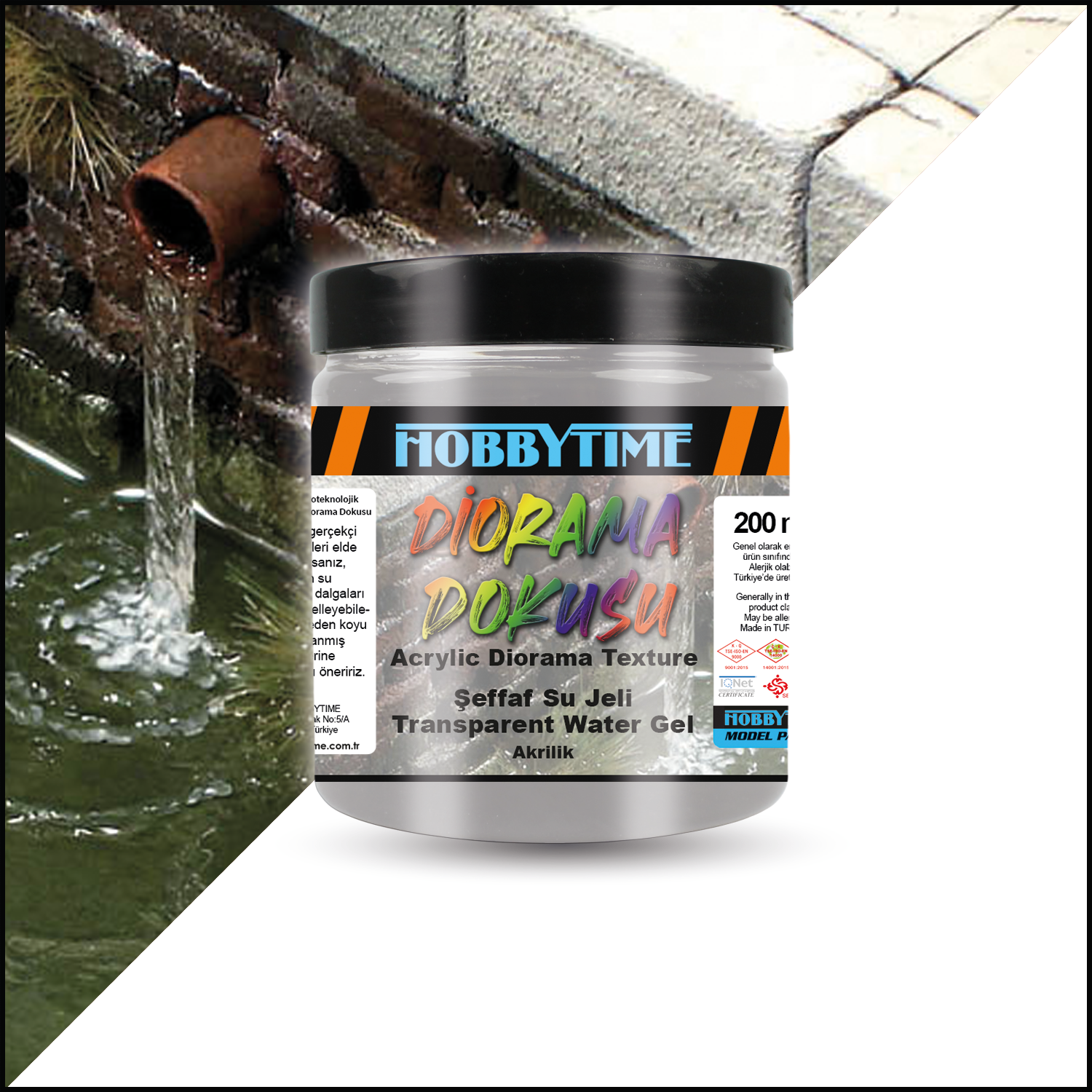 Hobbytime 587 200 ml. Diorama Dokusu, Şeffaf Su Jeli (Transparent Water Gel)