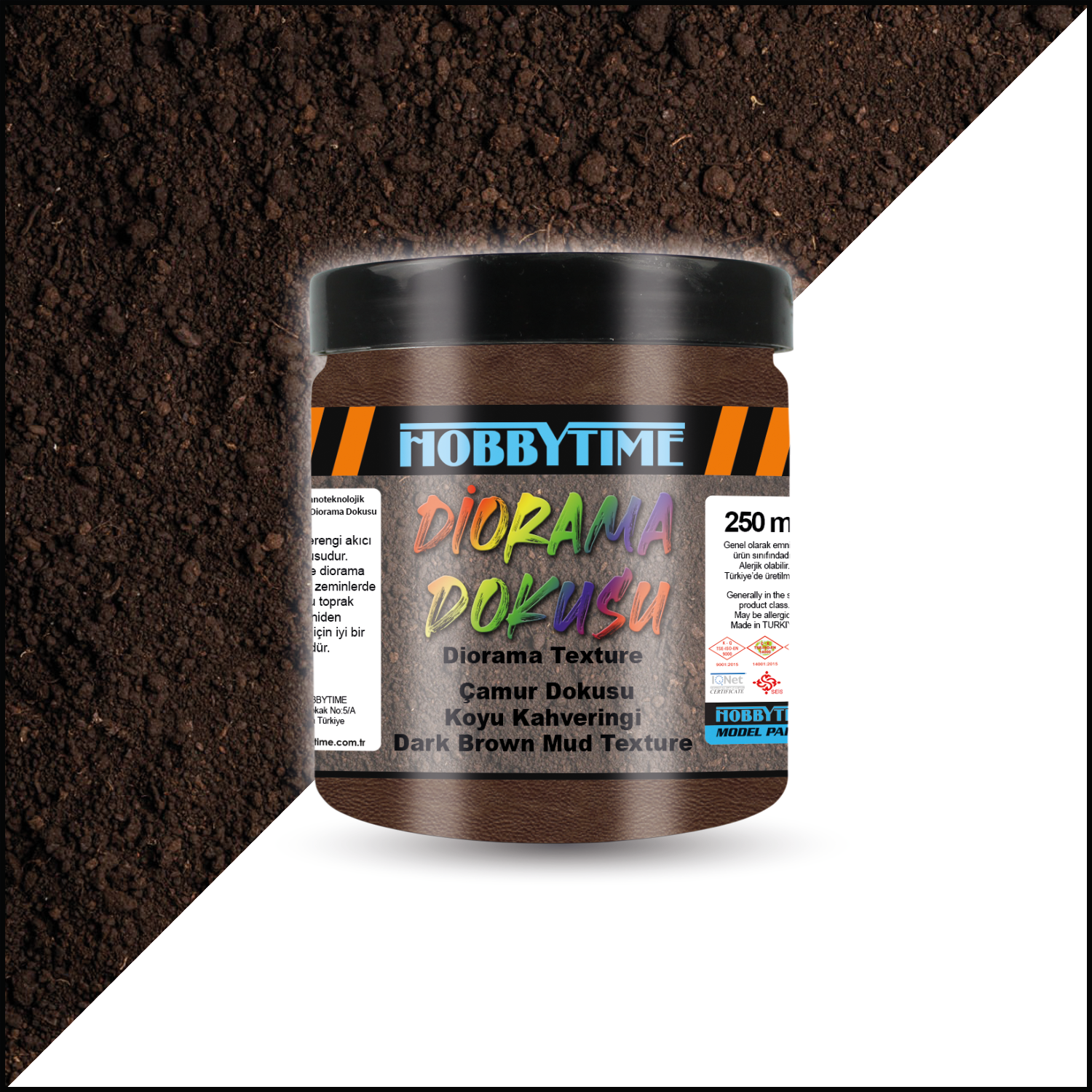 Hobbytime 593 250 ml. Çamur Dokusu, Koyu Kahveringi (Dark Brown Mud Texture)