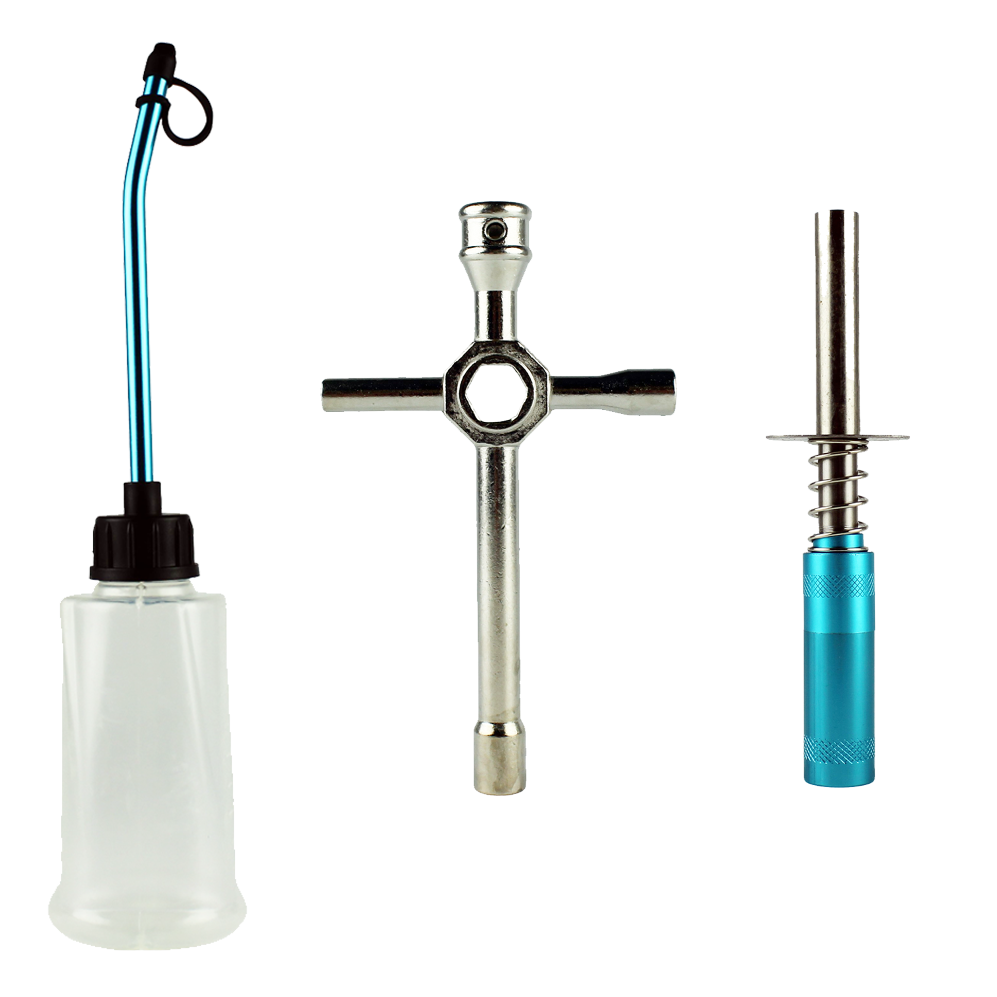 Hobbytime HT761 Nitrolu Araç Çalıştırma Seti, (Pilsiz Buji ısıtıcı, 250 ml. Yakıt Doldurma kabı ve 4 lü Buji Anahtarı)