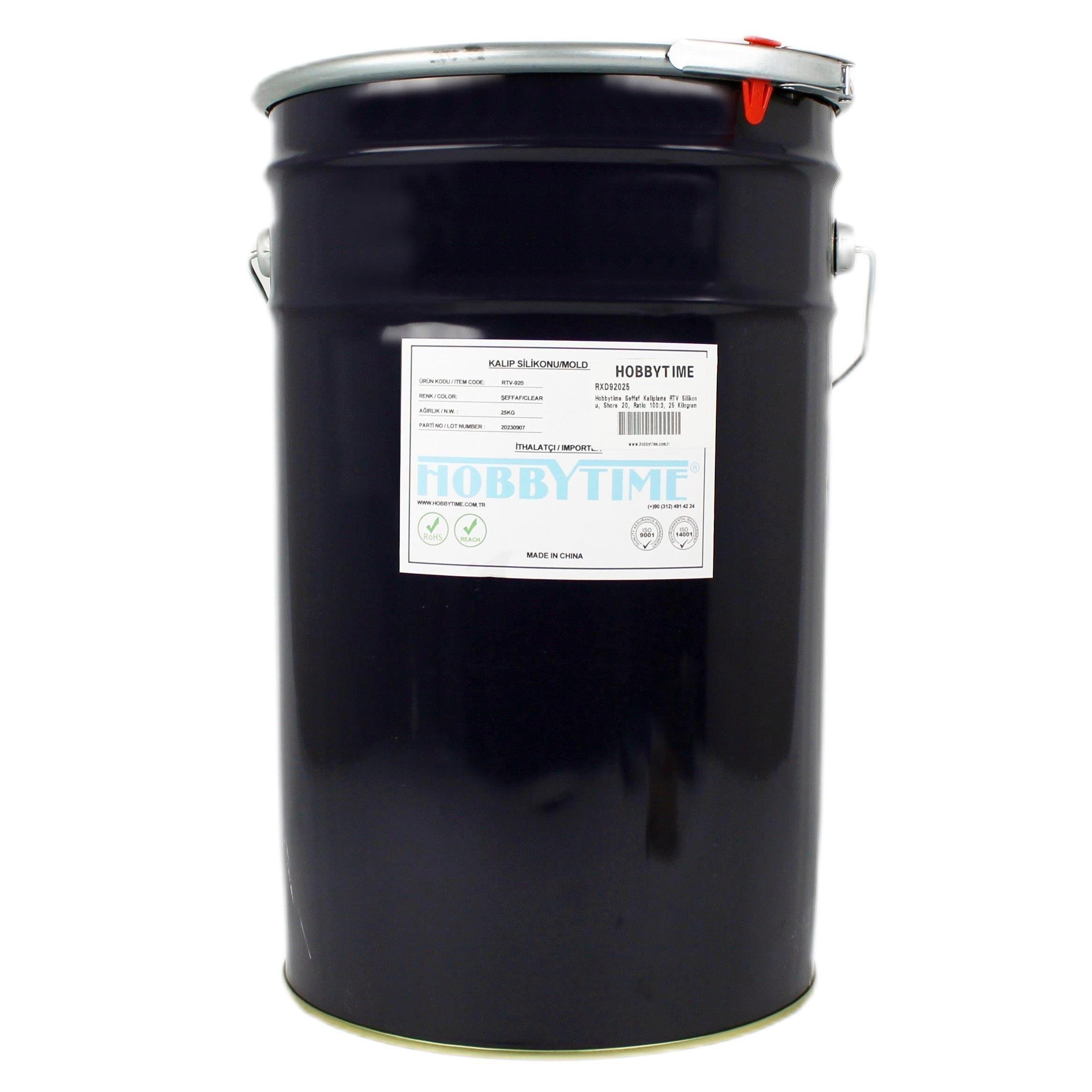 Hobbytime RTV2 Yarı Şeffaf Kalıplama Silikonu, Sertlik Değeri 30 Shore, Karışım Oranı 100:3, 25 Kilogram