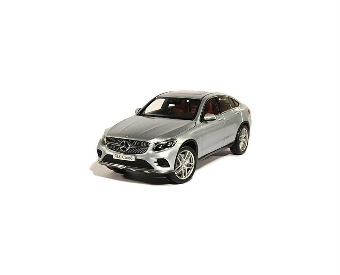 I Scale B66960804 1/18 Mercedes Benz GLC Coupe C253, Dark Silver, Sergilemeye Hazır Metal Araba Modeli