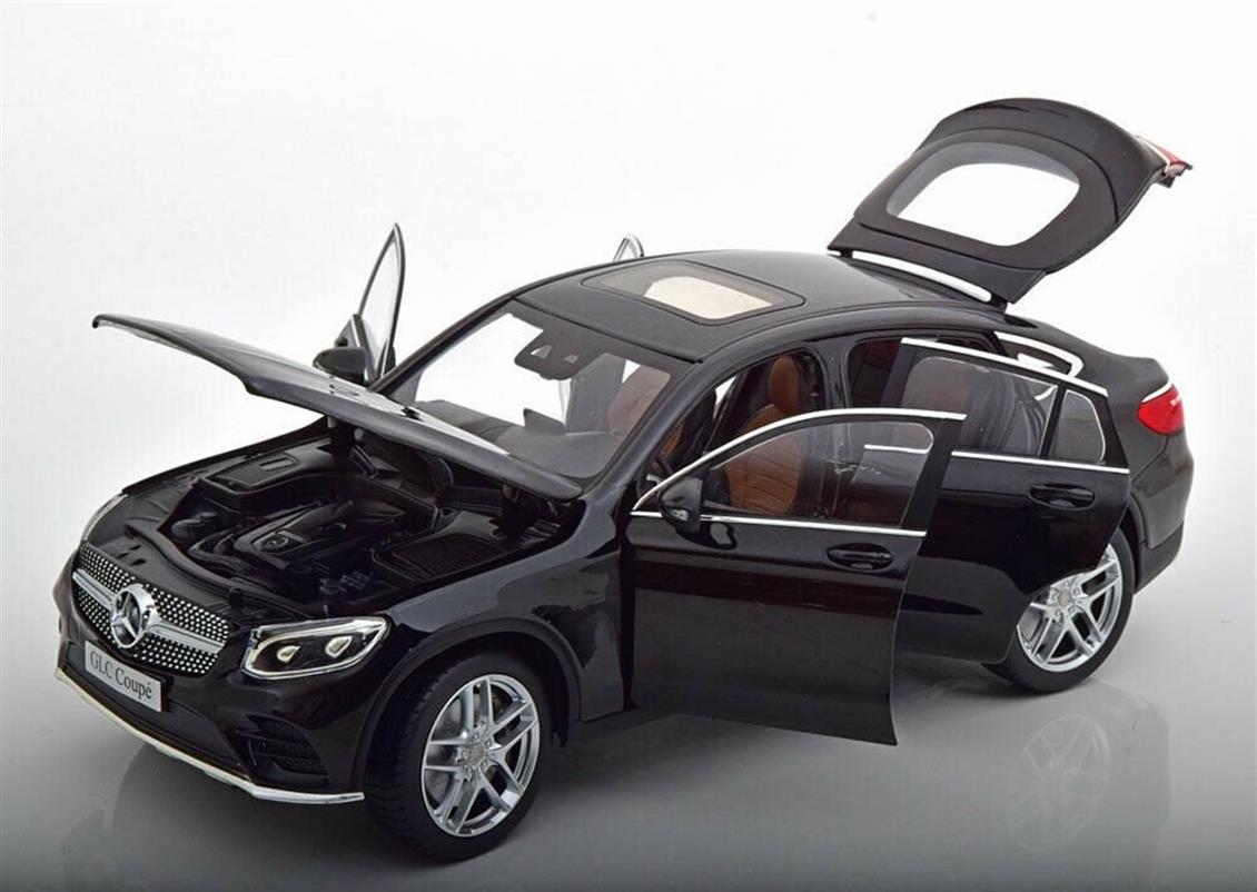 Iscale 18GLC 1/18 2018 Mercedes Benz GLC Coupe, Kromajlı Siyah, Sergilemeye Hazır Metal Araba Modeli