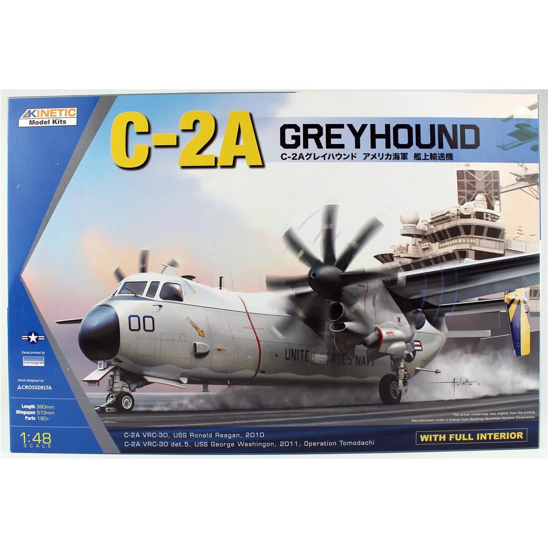 Kinetic K48025 1/48 C-2A Greyhound Savaş Uçağı, Plastik Model Kiti