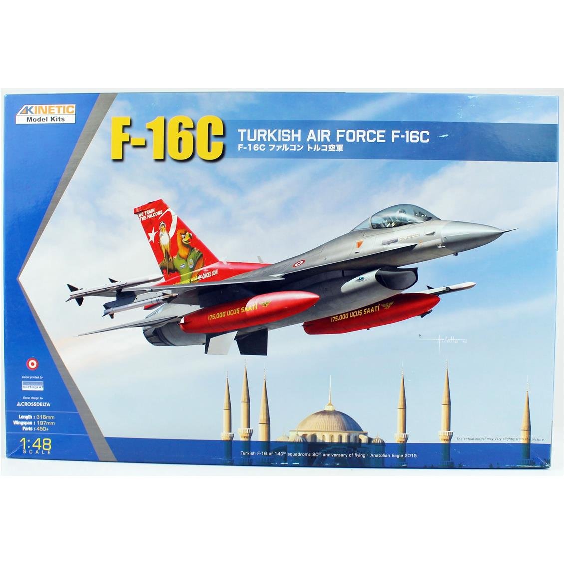Kinetic K48069A 1/48 F-16C Türk Tiger Meet 2007 Savaş Uçağı, Plastik Model Kiti
