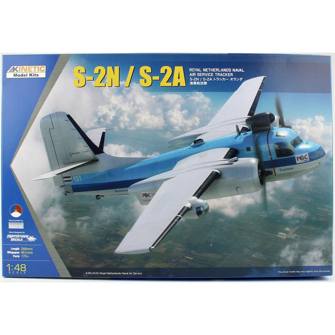 Kinetic K48118 1/48 S-2N, S-2A Tracker (Royal Netherlands Naval Air Service) Savaş Uçağı, Plastik Model Kiti