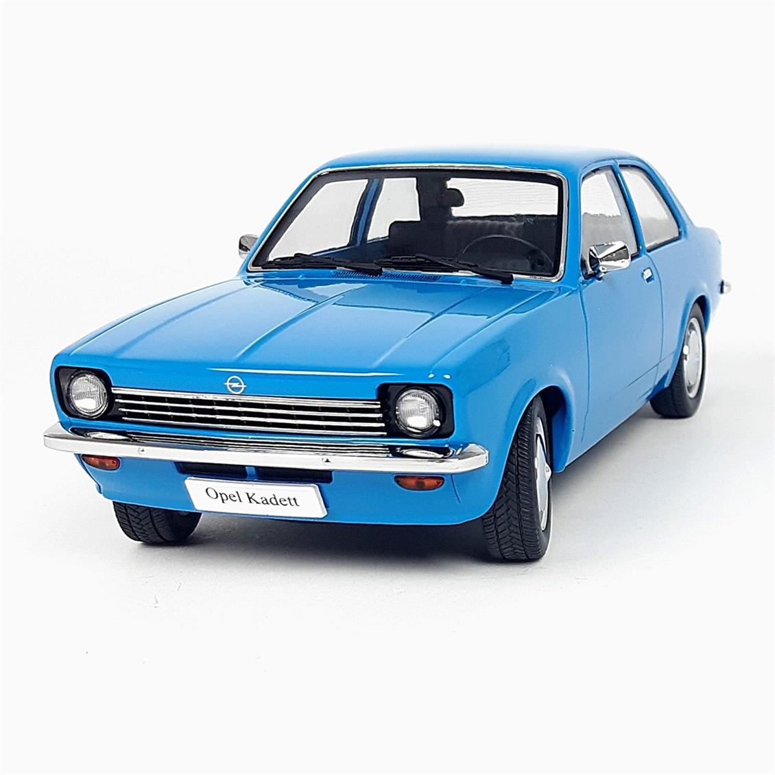 KKscale 180011 1/18 Opel Kadett C Sedan (Sealed Body Series), Mavi, Sergilemeye Hazır Metal Araba Modeli