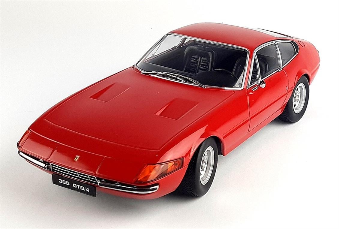 KKscale 180591 1/18 1971 Ferrari 365 GTB Daytona Series 2, Kırmızı, Sergilemeye Hazır Metal Araba Modeli