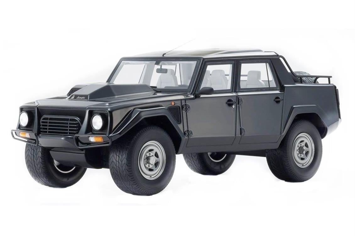 Kyosho 18508 1/18 Lamborghini lM002 (Resin samurai Seri), Siyah, Sergilemeye Hazır Metal Araba Modeli