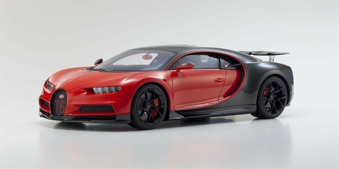 Kyosho 8667 1/12 2019 Bugatti Chiron Sport (Resin Seri), Kırmızı, Sergilemeye Hazır Metal Araba Modeli