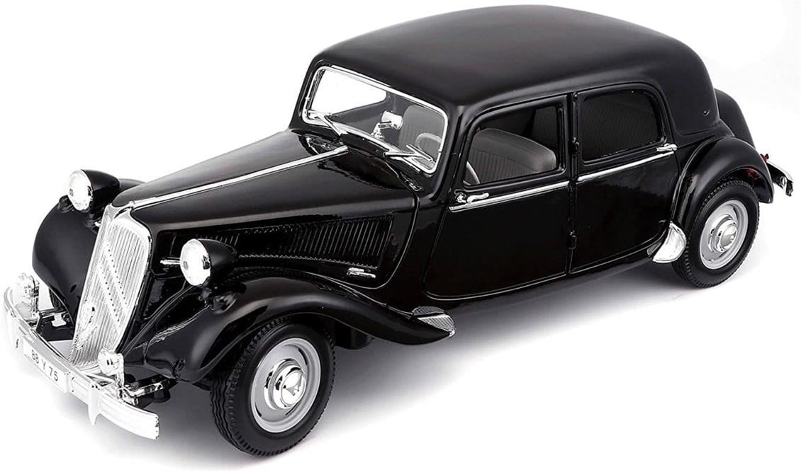 Maisto 31821 1/18 1952 Citroen 15 CV 6 Cylinder, Siyah, Sergilemeye Hazır Metal Araba Modeli
