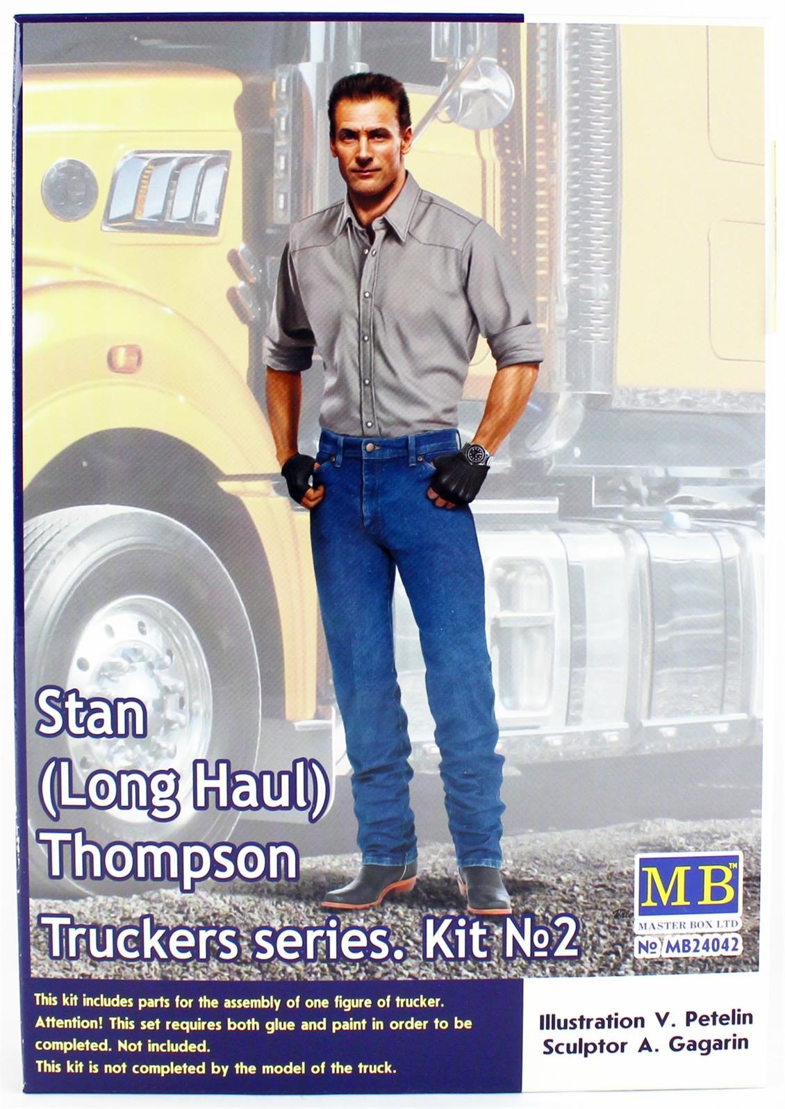 MasterBox 24042 1/24 Kamyon Sürücüsü Serisi, Thompson, Demonte Plastik Figür