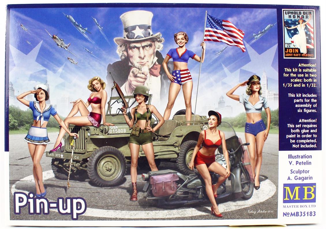 MasterBox 35183 1/35 Poster Kızları, Demonte Plastik Figür