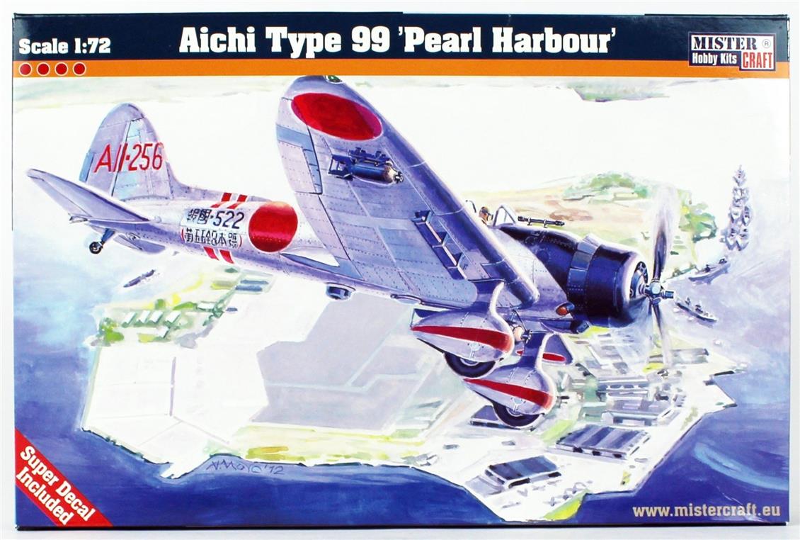 Mistercraft D005 1/72 Aichi Type 99 (Pearl Harbour) Savaş Uçağı Demonte Plastik Maketi
