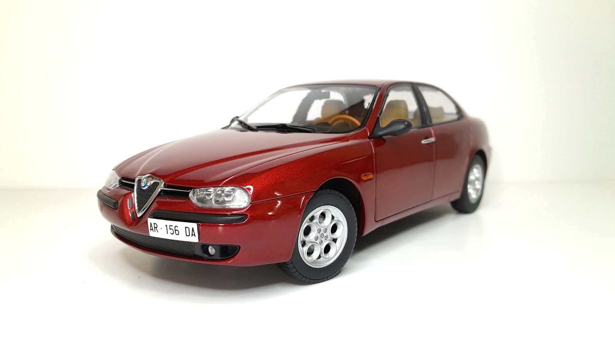 Mitica 968 1/18 Ölçek, Alfa Romeo 156 2.5V6 24V 1997, Rosso Proteo Metallic, Sergilemeye Hazır Metal Araba Modeli