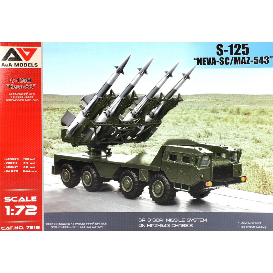 MODELSVIT AAM7218 1/72 S-125SC MAZ-453 Mobil Hava Savunma Sistemi Maketi