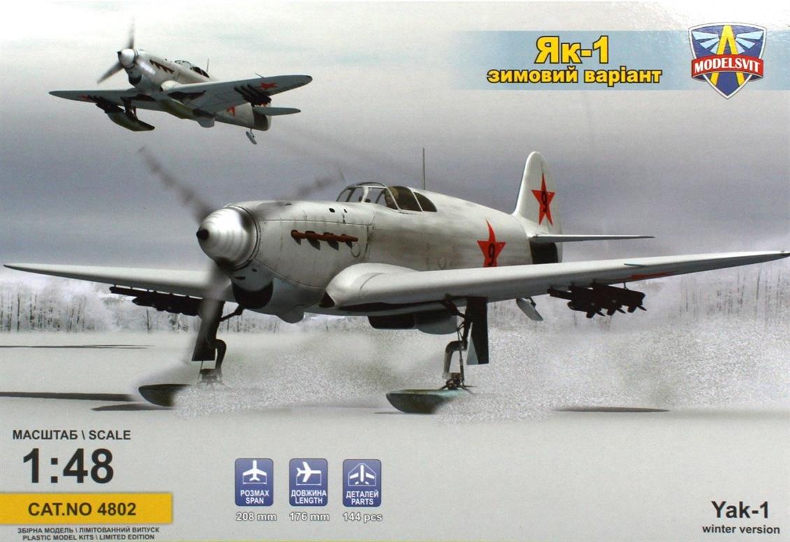 MODELSVIT MSVIT4802  1/48 YAK-1 Sovyet Arktik Kayaklı Avcı Uçağı Maketi