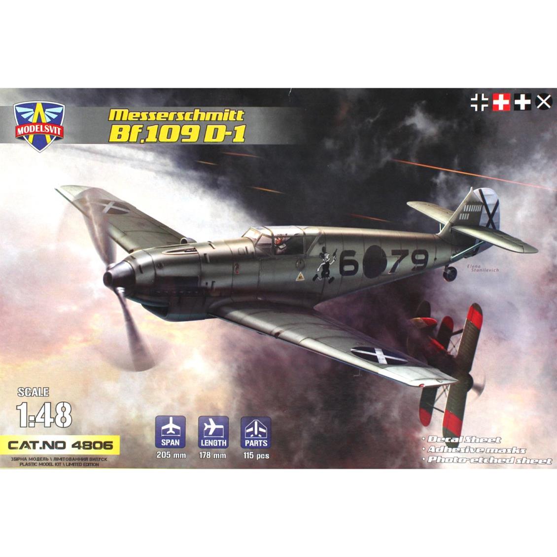 MODELSVIT MSVIT4806 1/48 Messerschmitt BF-109 D-1 Avcı Uçağı Maketi