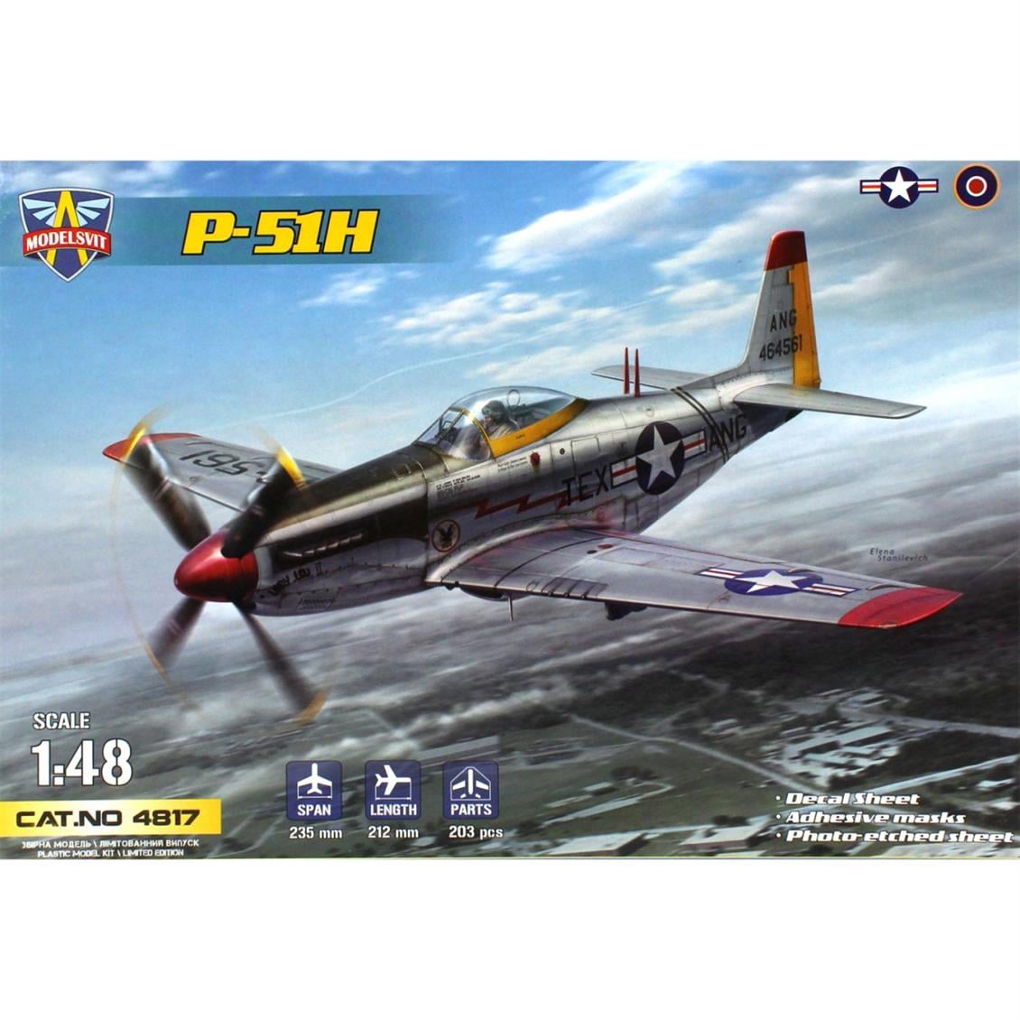 MODELSVIT MSVIT4817 1/48 P-51H Mustang Amerikan Avcı Uçağı Maketi