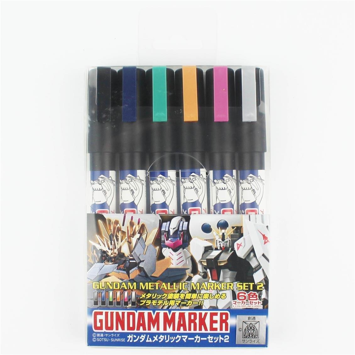 Mr.Hobby GMS-125 Gundam Marker Metallic Set.2, 6 Adet