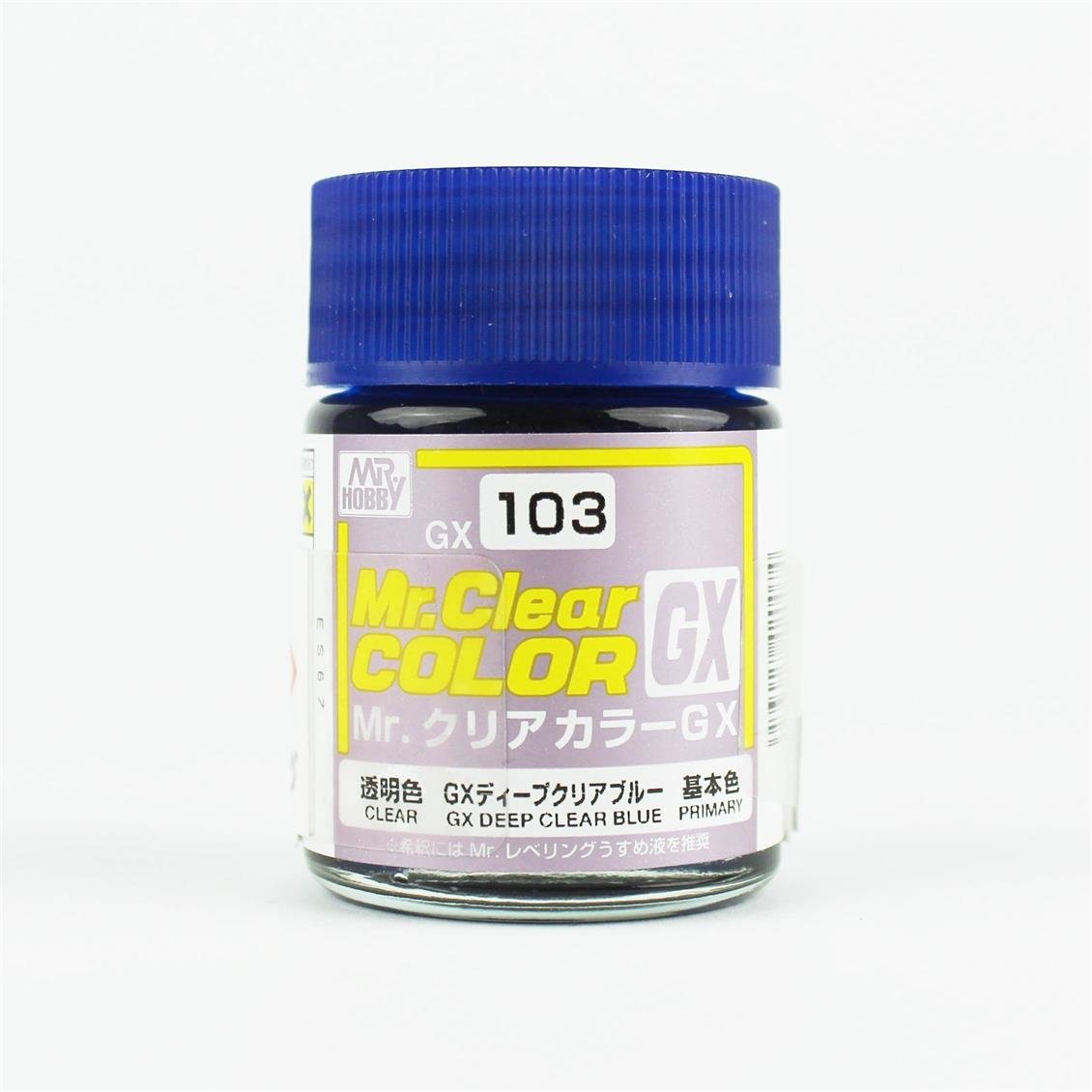 Mr.Hobby GX-103 18 ml. Deep Clear Blue, Mr.Clear Color Serisi Model Boyası