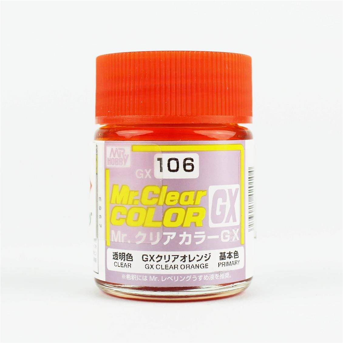 Mr.Hobby GX-106 18 ml. Clear Orange, Mr.Clear Color Serisi Model Boyası