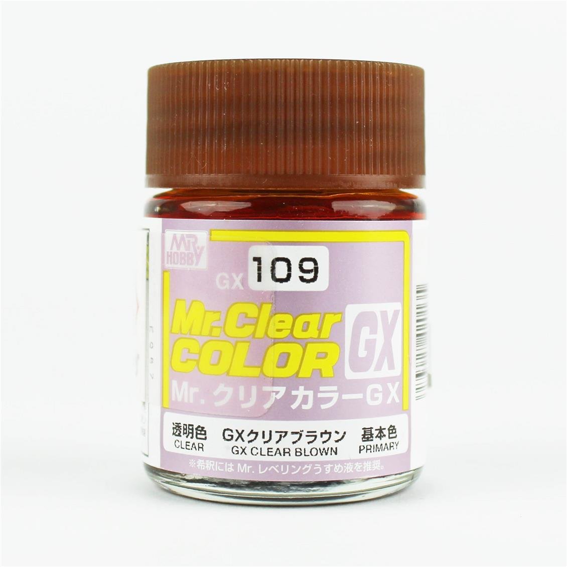 Mr.Hobby GX-109 18 ml. Clear Brown, Mr.Clear Color Serisi Model Boyası
