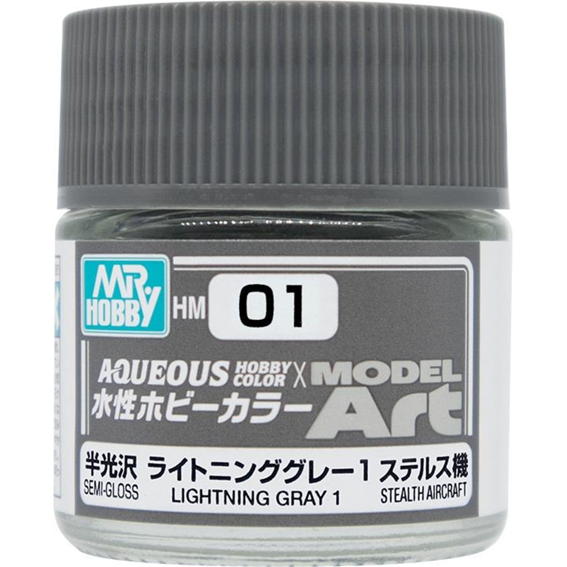 Mr.Hobby HM-01 10 ml. Lightning Grey-1, Aqueous Serisi Model Boyası