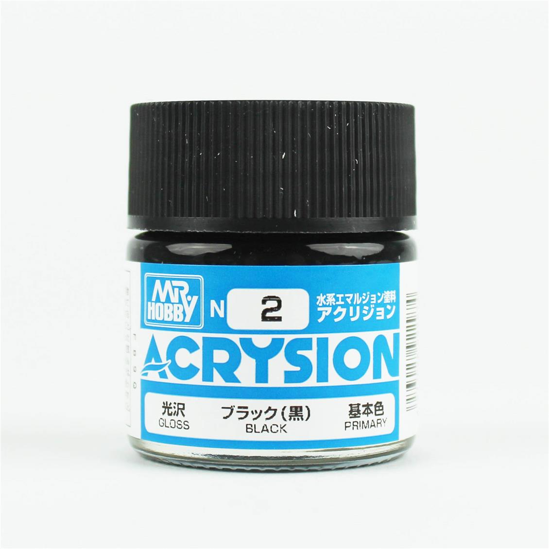 Mr.Hobby N-002 10 ml. Black, Acrysion Serisi Model Boyası