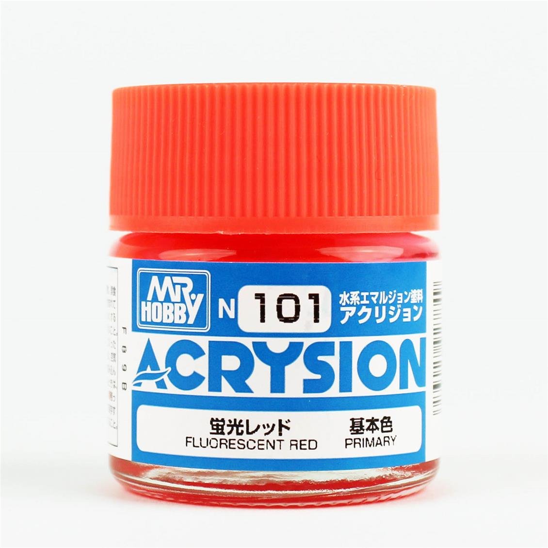 Mr.Hobby N-101 10 ml. Fluorescent Red, Acrysion Serisi Model Boyası