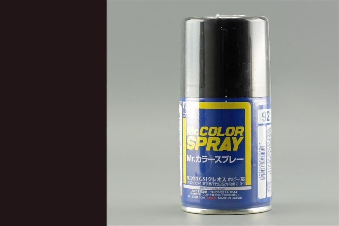 Mr.Hobby S-092 100 ml. Semi Gloss Black, Sprey Model Boyası