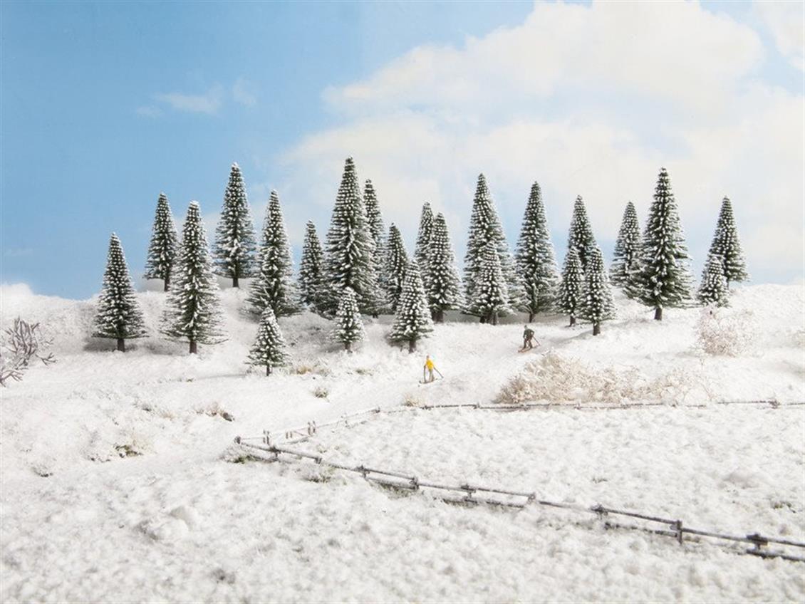 Noch 26828 Karlı Köknar Ağaçları, 25 Adet, 5-14 cm. Diorama Malzemesi