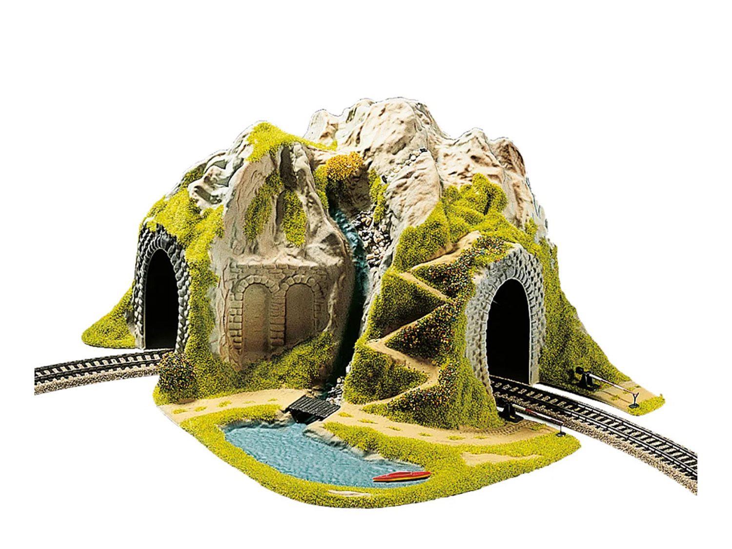 Noch 5170 1/87 Ölçek Tek Hatlı Virajlı Tünel , 41x37x22(H) cm. Hazır Dioraması