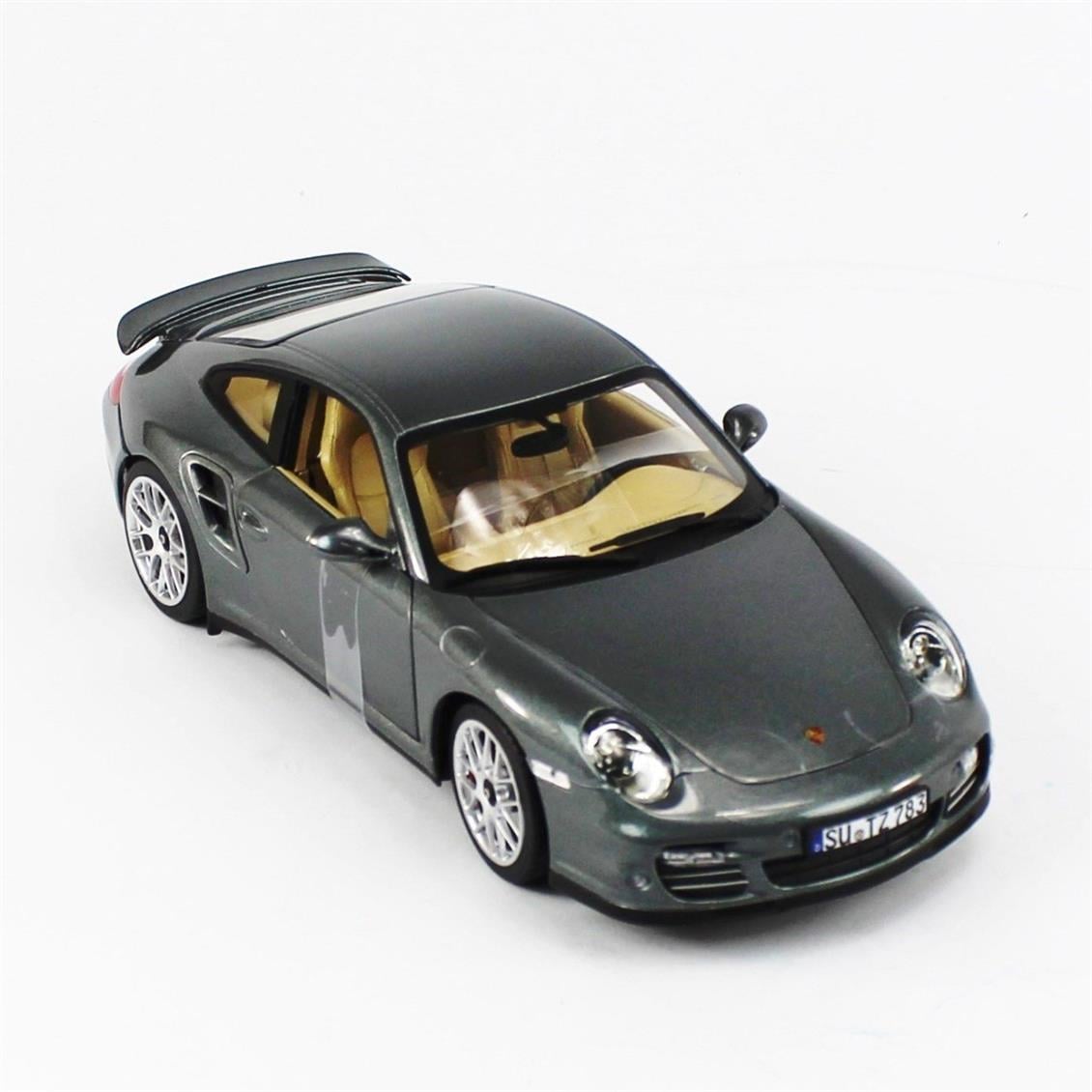 Norev 187623 1/18 2010 Porsche 911 Turbo, Metalik Gri, Sergilemeye Hazır Metal Araba Modeli