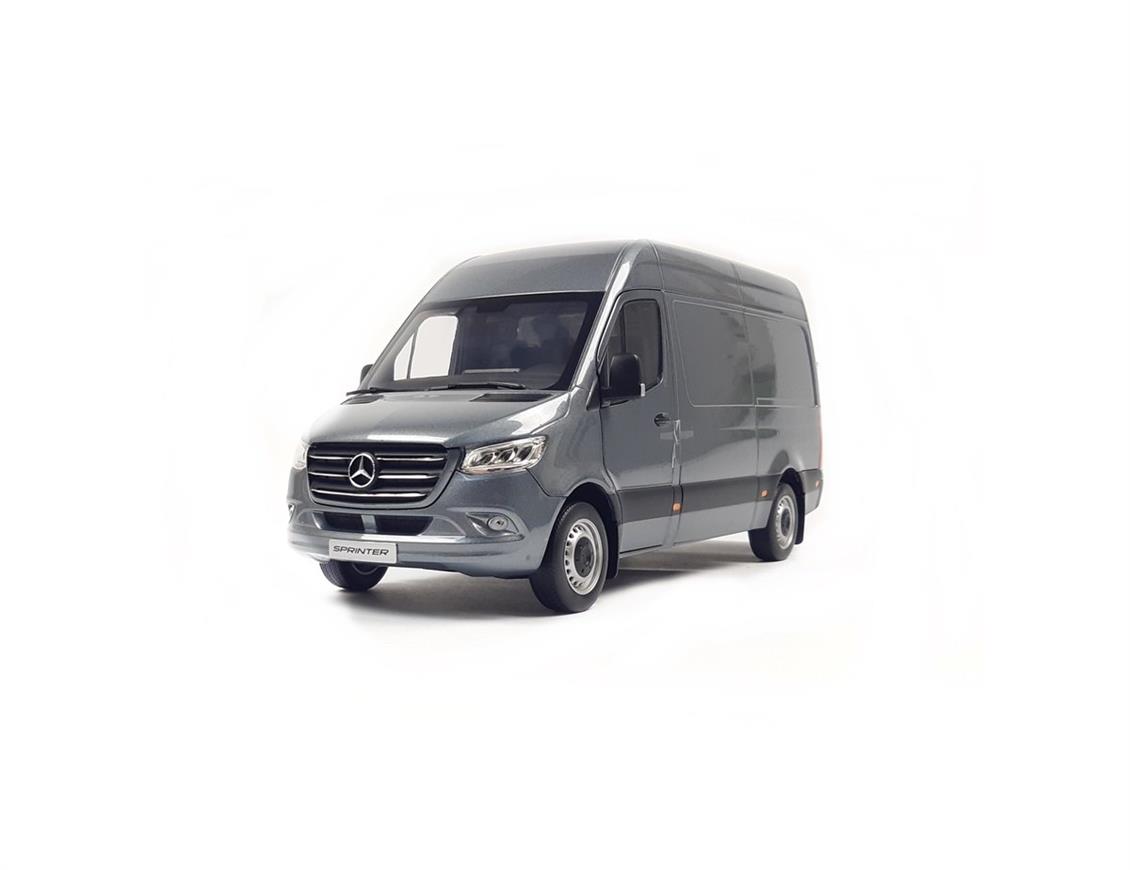 Norev B66004163 1/18 Mercedes Benz Sprinter 2018, Selenite Grey Metallic, Sergilemeye Hazır Metal Araba Modeli