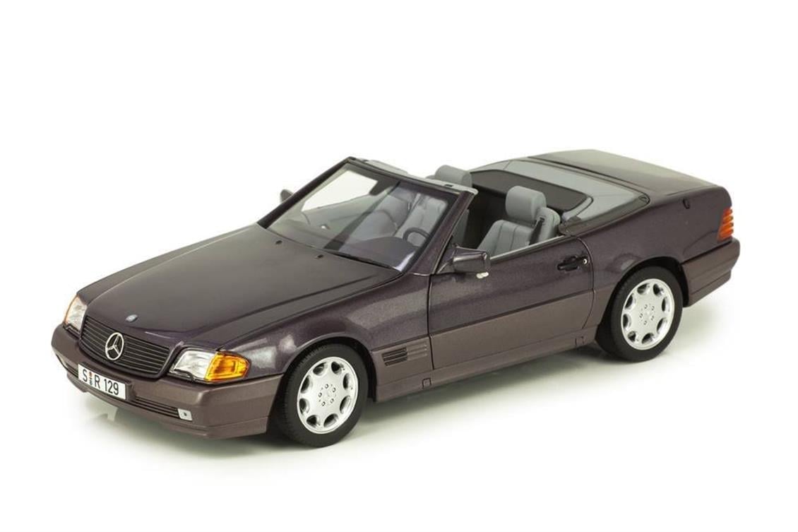 Norev B66040655 1/18 Mercedes Benz 500 SL (R129) Roadster 1989, Bornit Metallic, Sergilemeye Hazır Metal Araba Modeli
