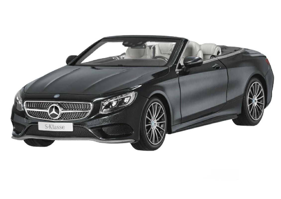 Norev B66960354 1/18 Mercedes Benz S Class Cabriolet 2015, Black Metallic, Sergilemeye Hazır Metal Araba Modeli