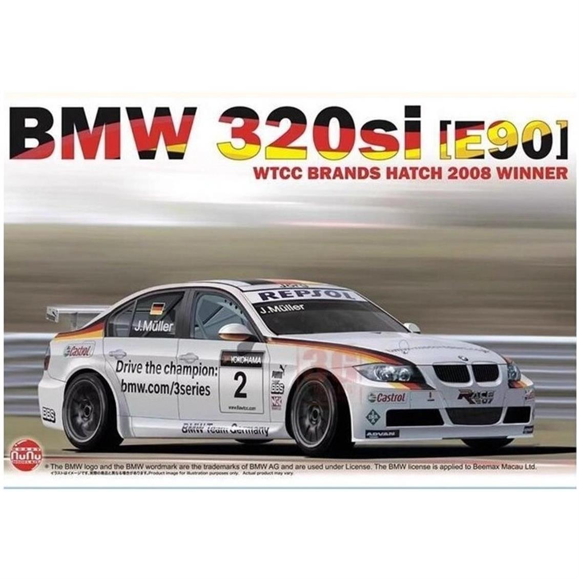 Nunu PN24037 1/24 Ölçek, Bmw 320si E90 (WTCC Brands Hatch 2008 Winner), Otomobil Plastik Model Kiti