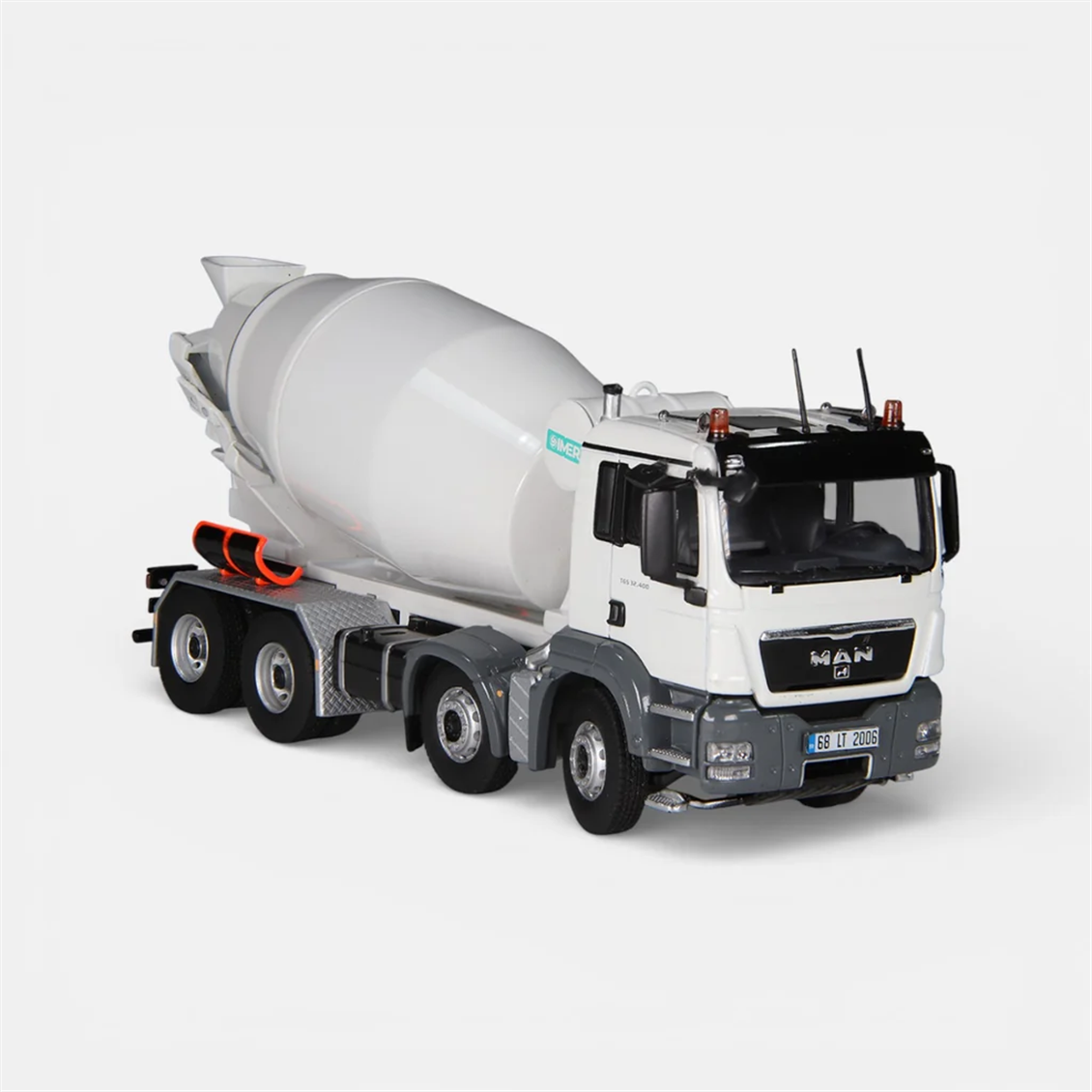NZG 0965/2 1/50 Ölçek, Man TGS 8x4 Beton Mikseri  (IMER), Sergilemeye Hazır Metal Model