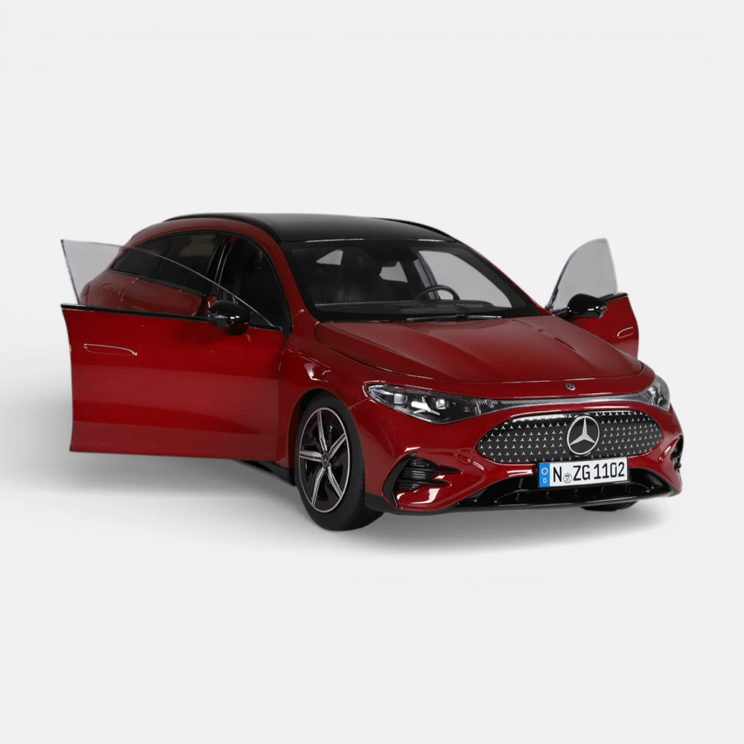 NZG 1102/11 1/18 Ölçek, Mercedes-Benz CLA Shooting Brake with EQ Tech. Araba, Kırmızı Metalik, Sergilemeye Hazır Metal Model