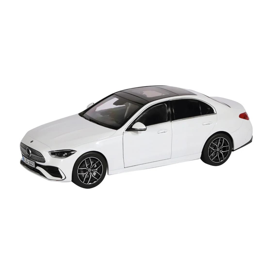 NZG PM10220041 1/18 Ölçek, Mercedes-Benz C-Class, Beyaz, Sergilemeye Hazır Metal Araba Modeli