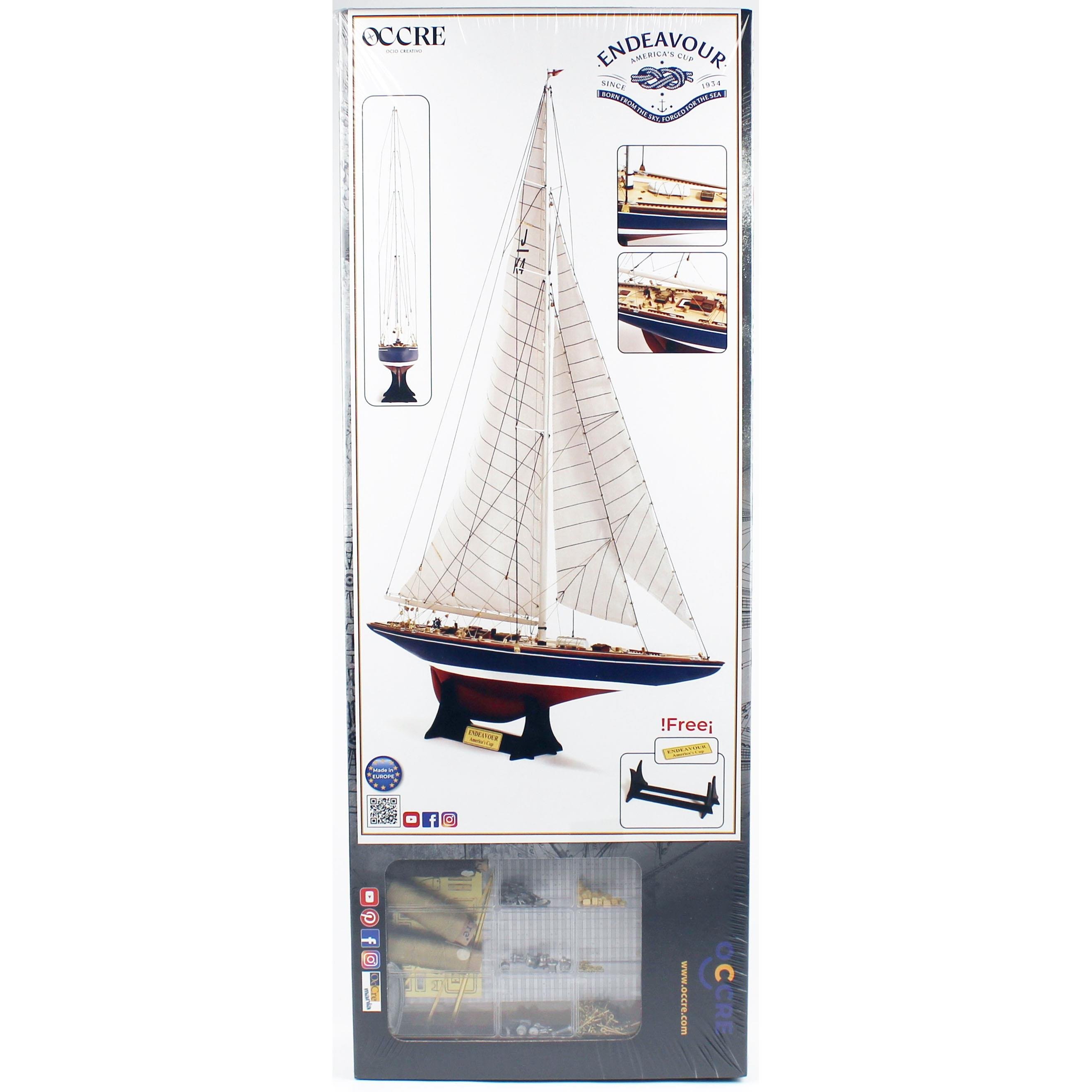 Occre 12013 1/75 Ölçek, Endeavour Yacht America’s Cup 1934, 53 cm. Yelkenli Yat, Ahşap Model Kiti