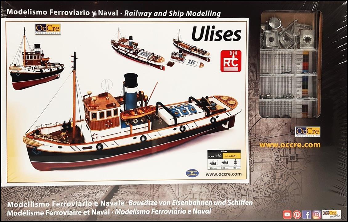 Occre 61001 1/30 Ulises, R/C Dönüştürülebilir Römorkör Demonte Ahşap Maketi