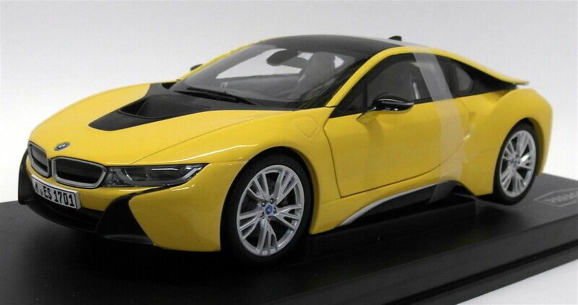 Paragon 97087 1/18 BMW i8 Speed Yellow Sergilemeye Hazır Metal Araba Modeli