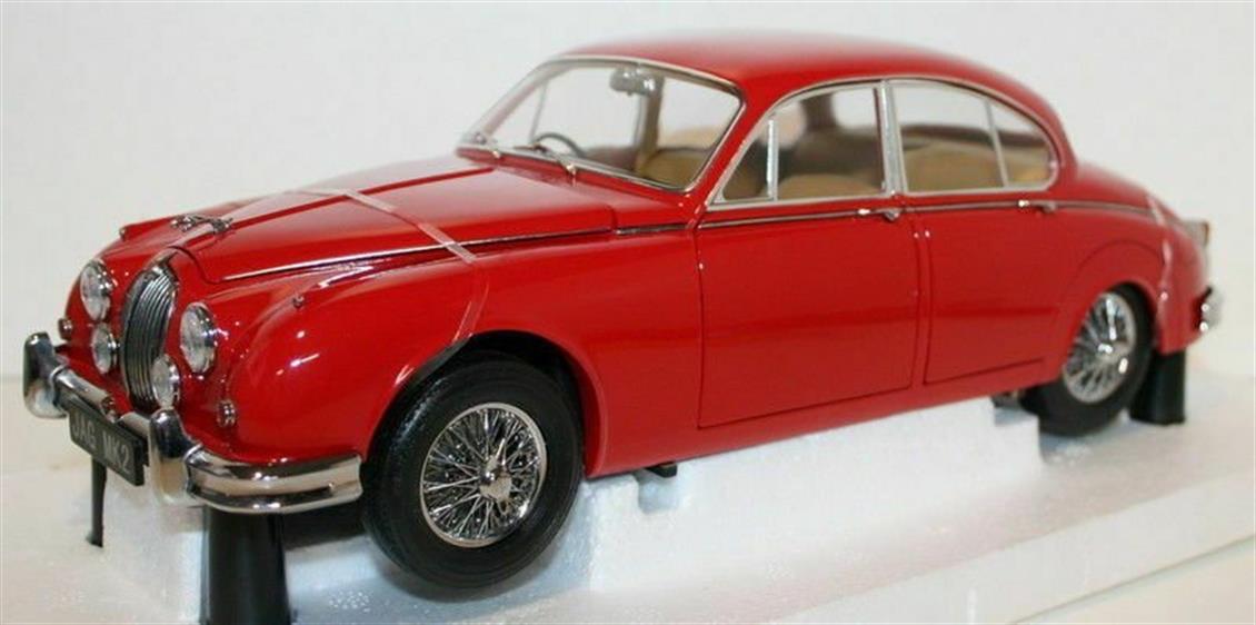 Paragon 98322L 1/18 1962 Jaguar MarkII 3.8 Carmen Red Sergilemeye Hazır Metal Araba Modeli