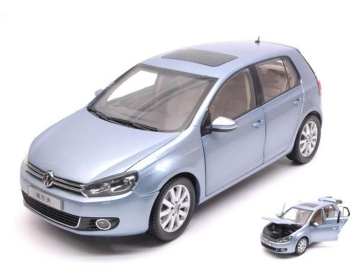 Paudi Model 2282BL 1/18 Ölçek, 2012 Volkswagen Golf A6, Siyah, Sergilemeye Hazır Metal Araba Modeli