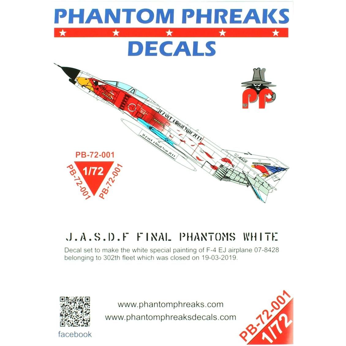 PB72001 1/72 JASDF SON BEYAZ PHANTOM DEKALİ